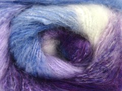 Bella mohér - purpurovofialovomodrobílá