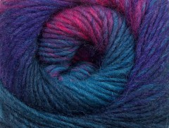 Magic wool de luxe - purpurovšedotyrkysová
