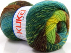 Magic wool de luxe - zelenožlutohnědá