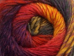 Magic wool de luxe - žlutočervenopurpurovotmavě šedá