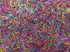 Metalická připlétací příze - tyrkysovorůžovozlatá