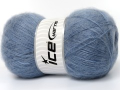 Mohér pastel - světlá modrá jeansová