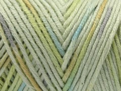 Organická bavlna color - šedozelenotyrkysovozlatá