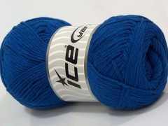 Přírodní bavlna - ostře modrá