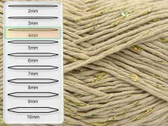 Přírodní bavlna s flitry - béžová