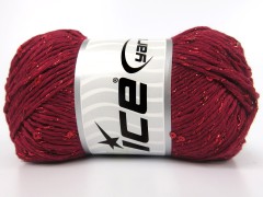 Přírodní bavlna s flitry - vínová 1