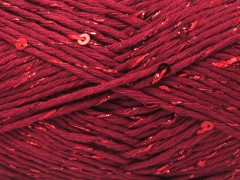 Přírodní bavlna s flitry - vínová 1