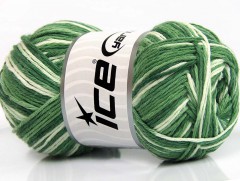 Přírodní bavlna vícebarevná - zelené odstíny